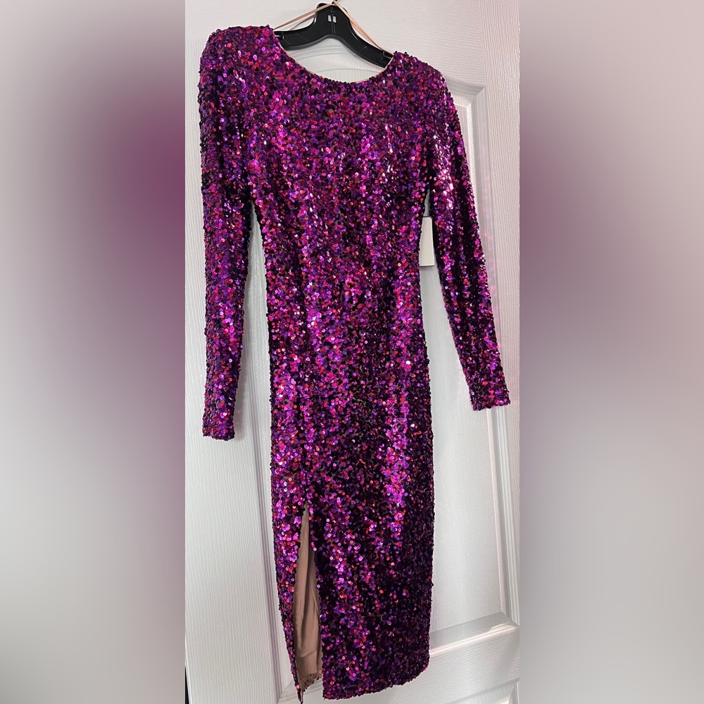 BNWT DRESS THE POPULATION SZ XXS  MULTI PINK SEQUIN